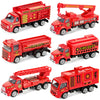 QUANA 6 Pack Fire Truck Playset, Alloy Mini Firetruck Toys for Toddlers 3-5
