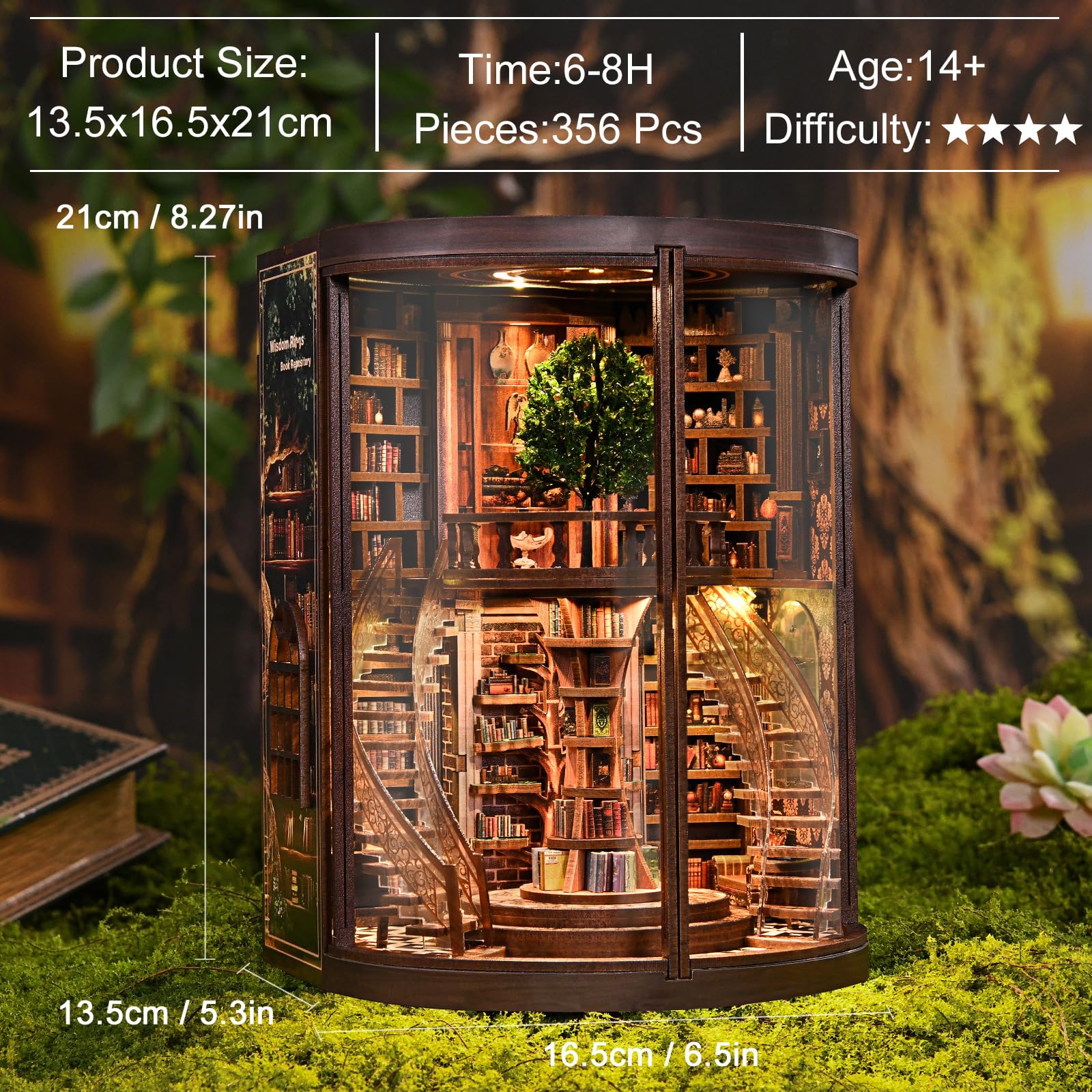 DIY Miniature House Kit, Wooden Mini Doll House Kit, Mini House Building Kit, DIY Book Nook Kit, Tiny Model House for Adults to Build, for Family