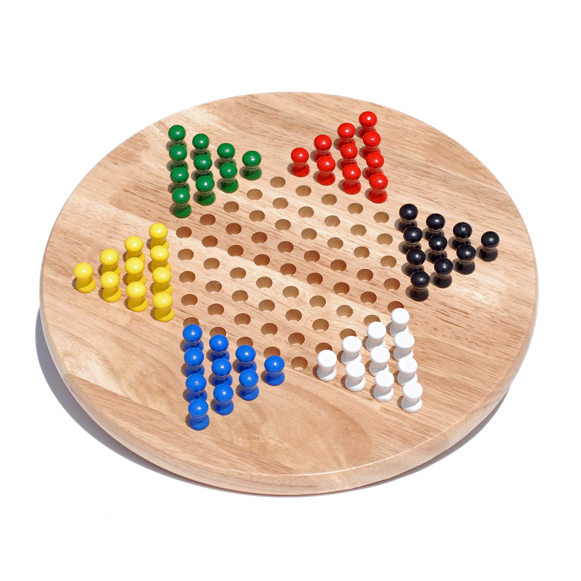 WE Games Wooden Chinese Checkers Board Game with Wood Pegs