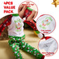 JOYIN 4 Pcs Christmas Elf Accessories - Xmas Clothing Ugly Sweaters for Dolls, Santa and Snowman Classic Style Green and Red Sweaters for Holiday