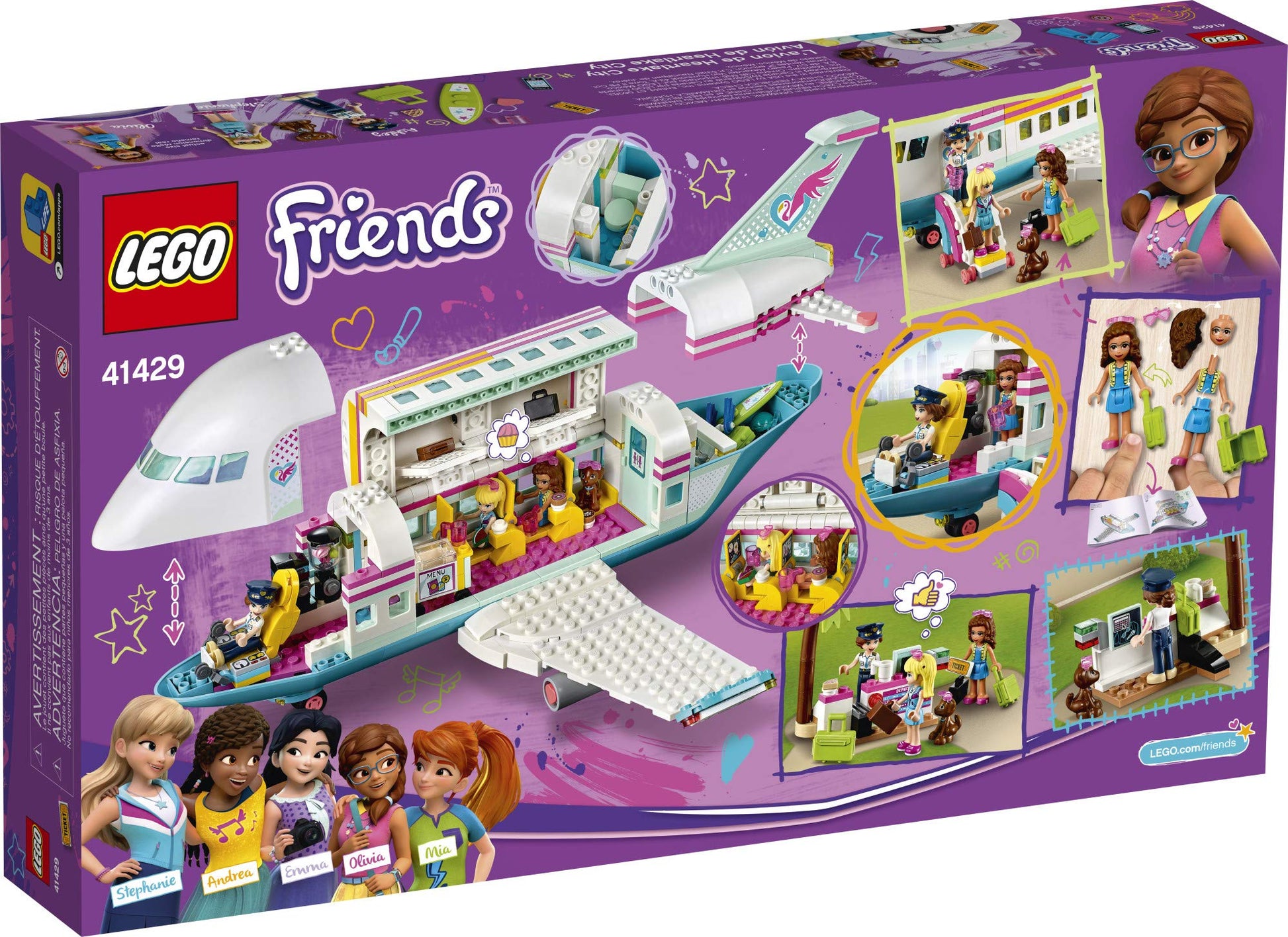 LEGO Friends Heartlake City Airplane 41429, Includes Friends Stephanie and Olivia, and Lots of Fun Airplane Accessories to Spark Fun and Creative