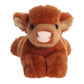 Aurora® Adorable Mini Flopsie™ Highland Cow Calf Stuffed Animal - Playful Ease - Timeless Companions - Brown 8 Inches