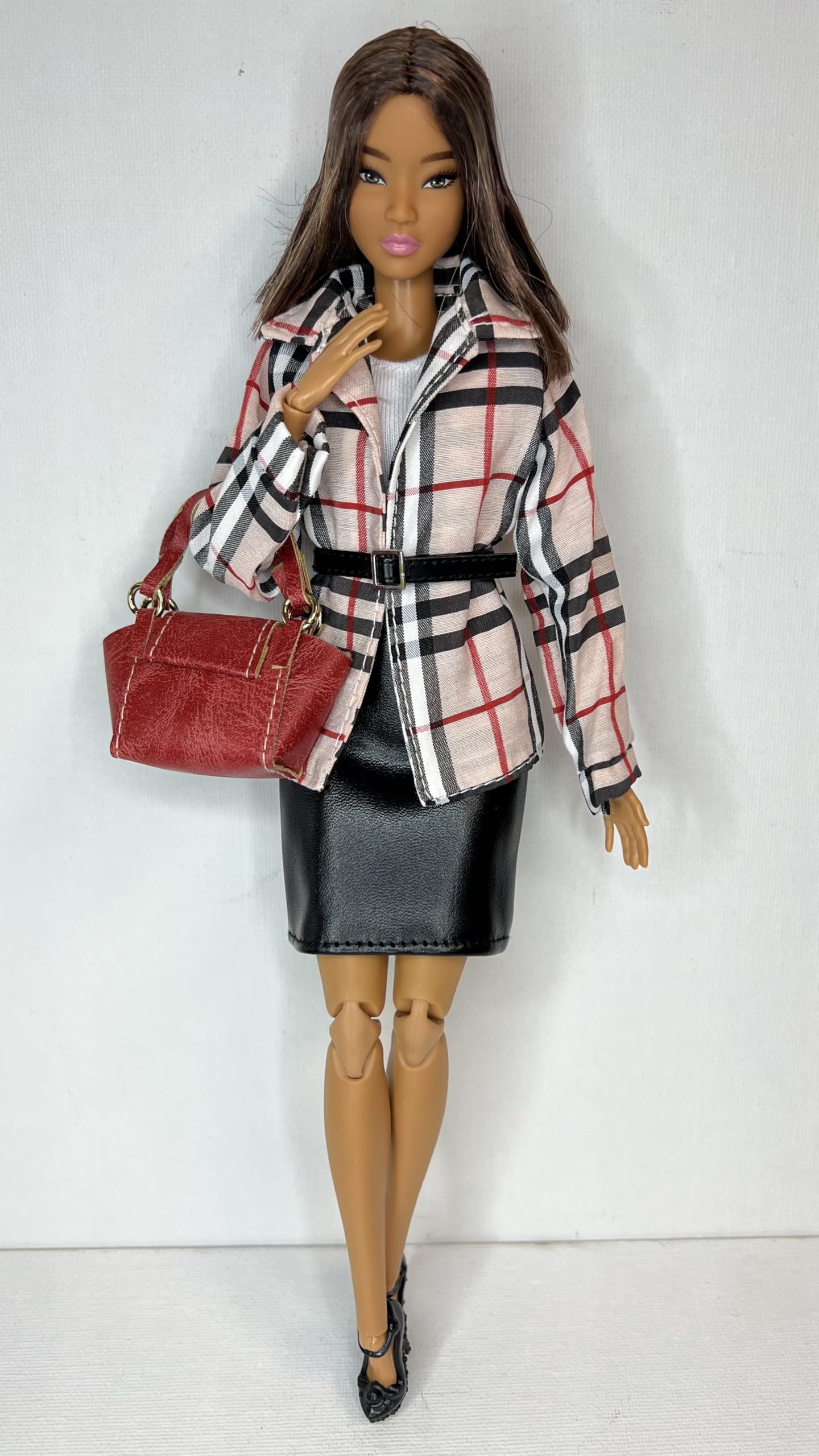 Eledoll Clothes Deluxe Fashion Pack for 11.5 inch Doll Busy Week Boss Lady I Black Jacket Jumpsuit Red Dress Red Purse