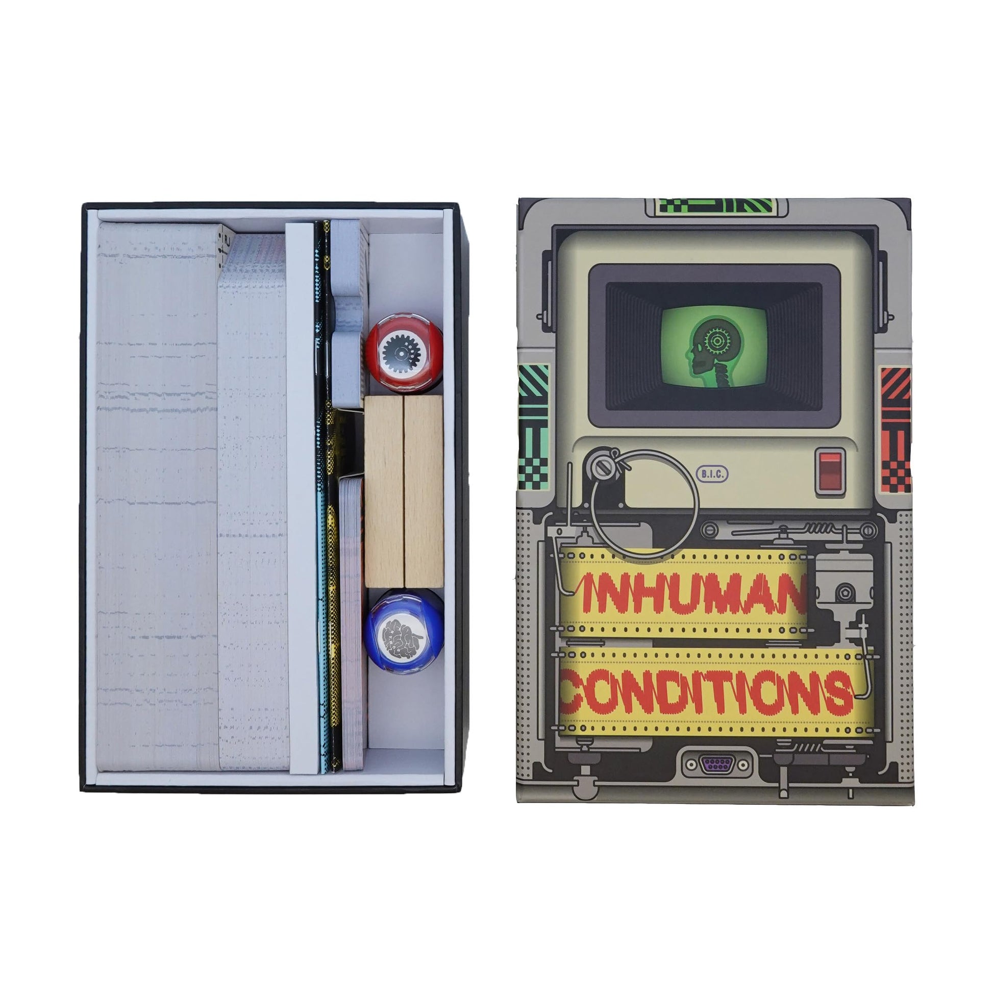 Inhuman Conditions: A Game of Cops and Robots, Fast-Paced Interrogation Game, 2 to 22 Player Game, Over 50 Unique Robot Personalities, For Ages 14