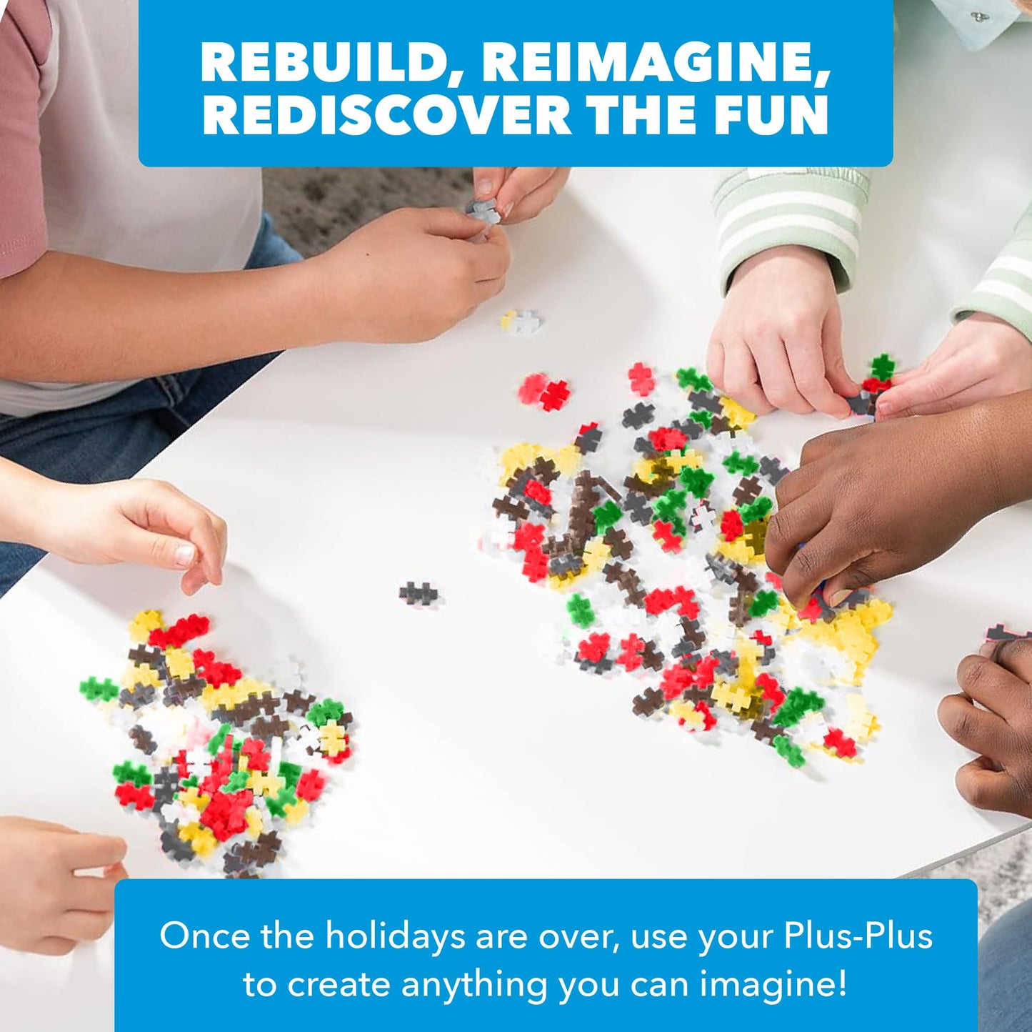 PLUS PLUS Puzzle by Number, Holiday Fun Pack - Mini Building Waffle Blocks