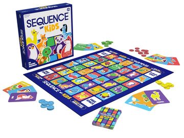 Jax SEQUENCE for Kids -- The 'No Reading Required' Strategy Game by Jax and Goliath, Multi Color, 11 inches (2-4 players) (Packaging May Vary)