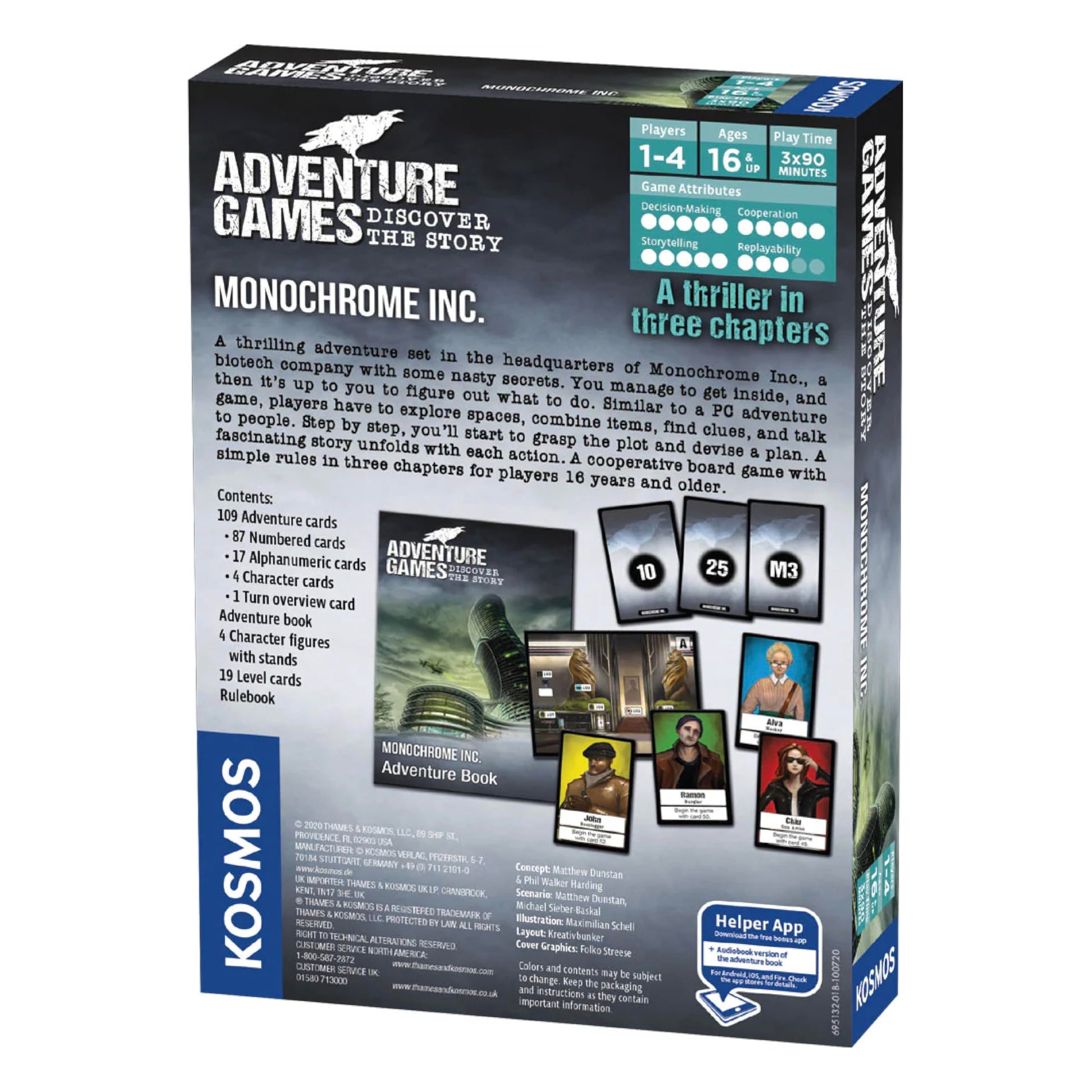 Adventure Games: Monochrome, Inc. - A Kosmos Game from Thames & Kosmos | Collaborative, Replayable Storytelling Gaming Experience for 1 to 4 Players