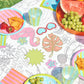 xo, Fetti Pool Party Paper Coloring Tablecloth - 9' x 4.5' | Summer Tablescape, Palm Tree Dinner Party Setting, Kids Birthday Decoration, Cute