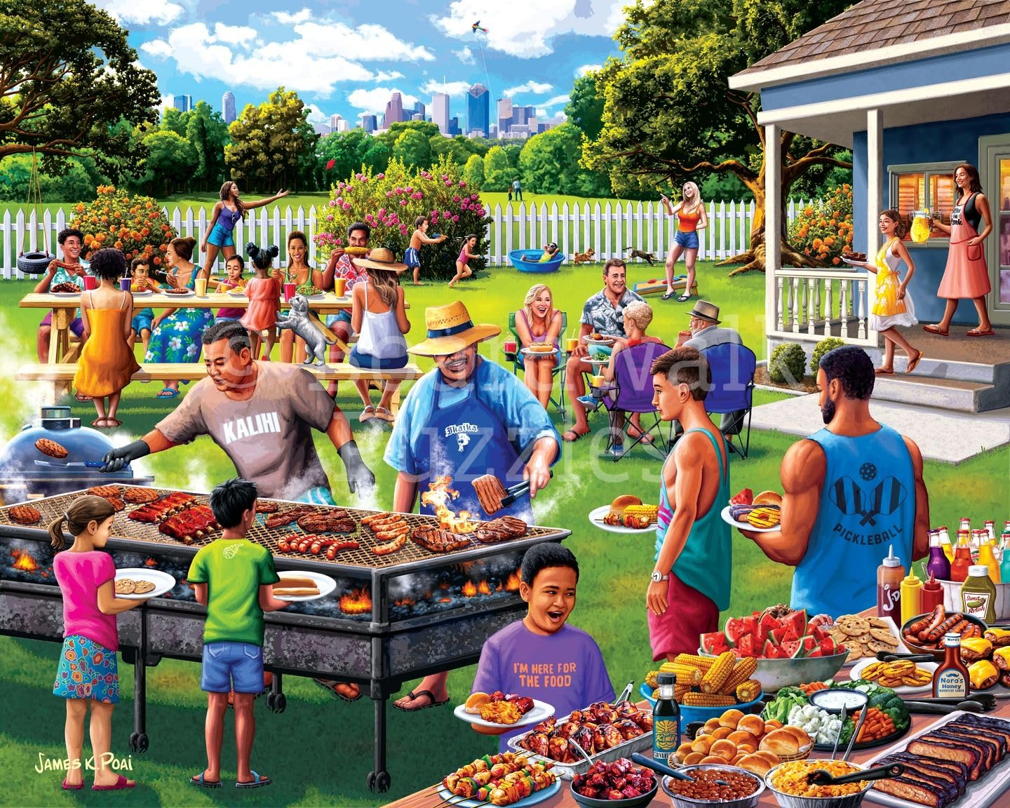 Boardwalk Backyard Barbecue 210 Piece Personal Puzzle, Jigsaw Puzzles with Premium Box, BBQ Summer Gifts for Adults, 6"x8"