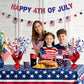 6 Pack 4th of July Table Centerpiece Decoration, Metallic Foil Spray Star Burst Patriotic Decor for 250th Anniversary Independence Day, Holiday