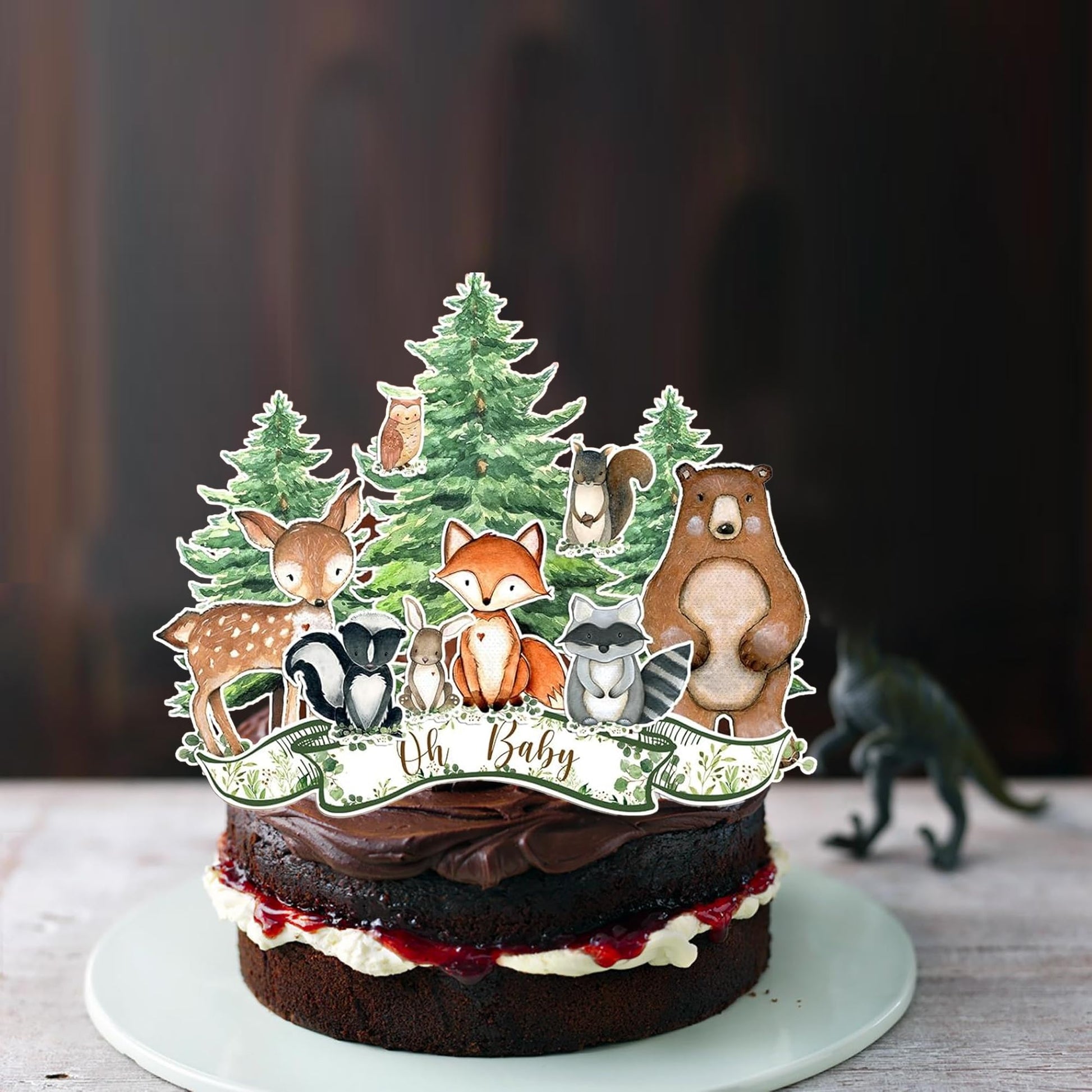 Woodland Animals Party Decorations - Cake Toppers, Cupcake Picks & Table Centerpieces for “Wild One” Camping, Baby Showers and Birthdays Party