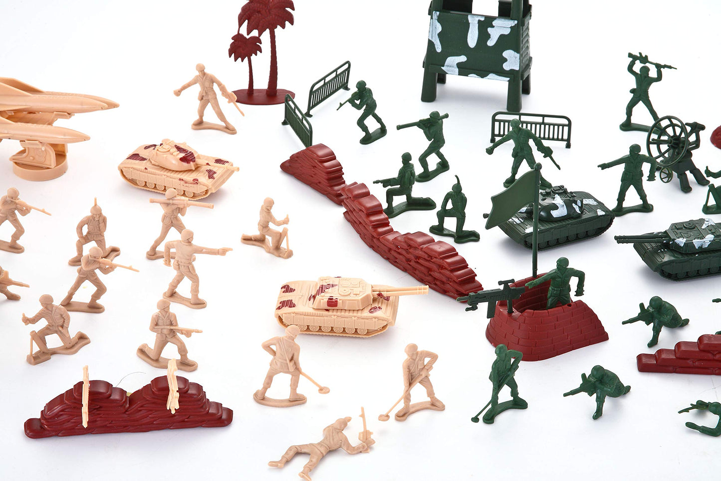 JOYIN 164 Piece Military Soldier Playset Army Men Play Bucket Army Action Figures Battle Group Deluxe Military Playset, Aircrafts, Helicopters, Tanks