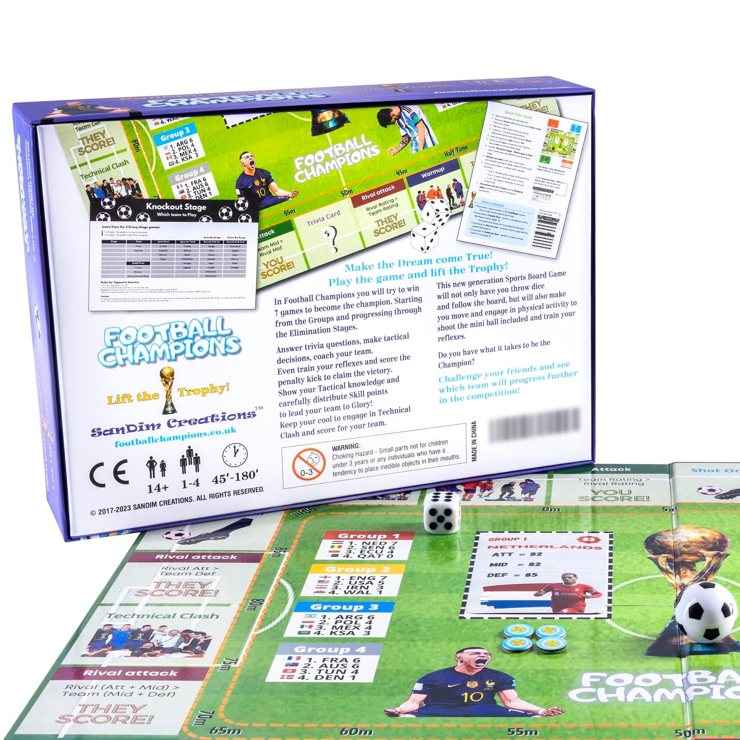 SanDim Creations Football Champions Board Game - Family Board Games for Teens 14+ and Adults - Soccer Strategy Board Game Ages 14+ - Sports Trivia
