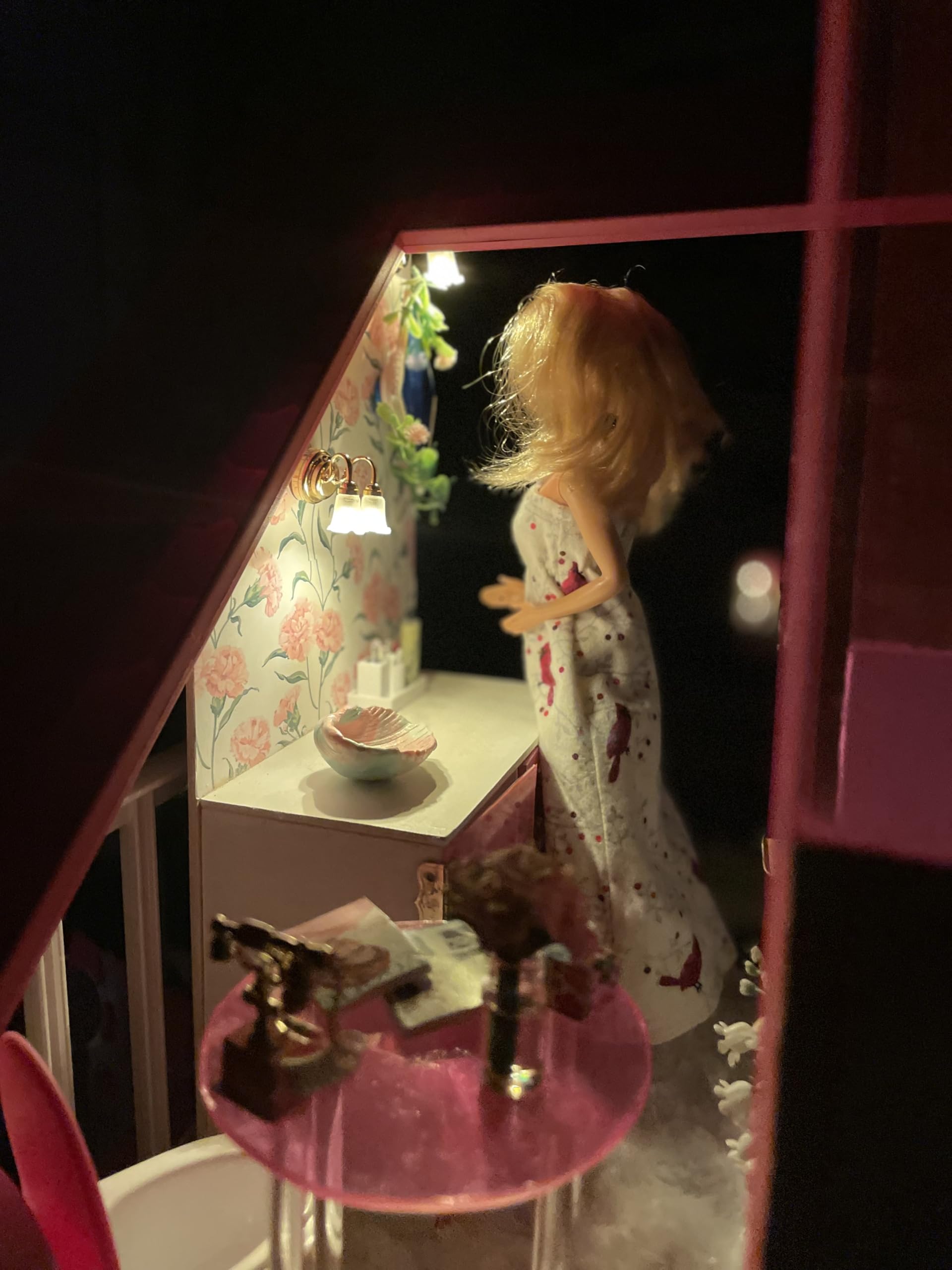 AirAds Dollhouse 1:12 Scale Dollhouse Miniature Elegant Lighting Wall lamp 2-arms LED Light Battery ON/Off Switch