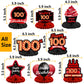 Happy 100th Birthday Red and Black Table Honeycomb Centerpieces Balloons Theme Decor Table Decorations Table Toppers for Girls Women Princess 100