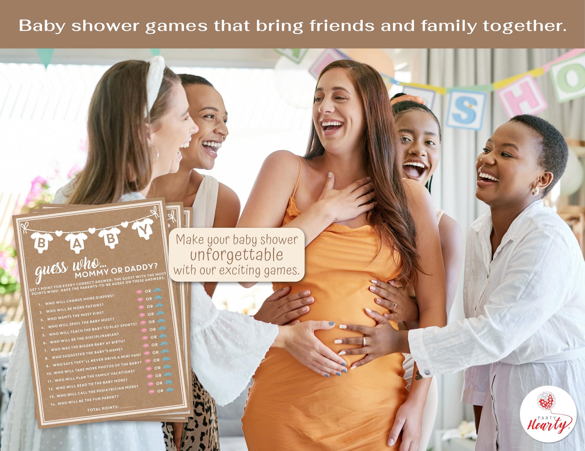 Party Hearty Baby Shower Games, Guess Who Mommy or Daddy - Kraft