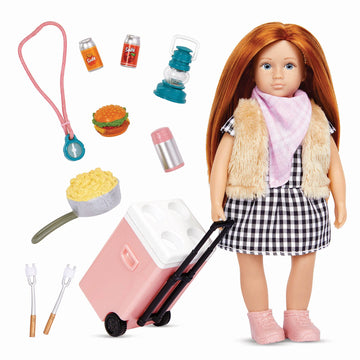 Lori - Jessa’s Camp Set - Mini Doll & Camping Set - Clothes & Accessories for 6-Inch Dolls - Play Food, Cooler, Map & More - 3+ Years