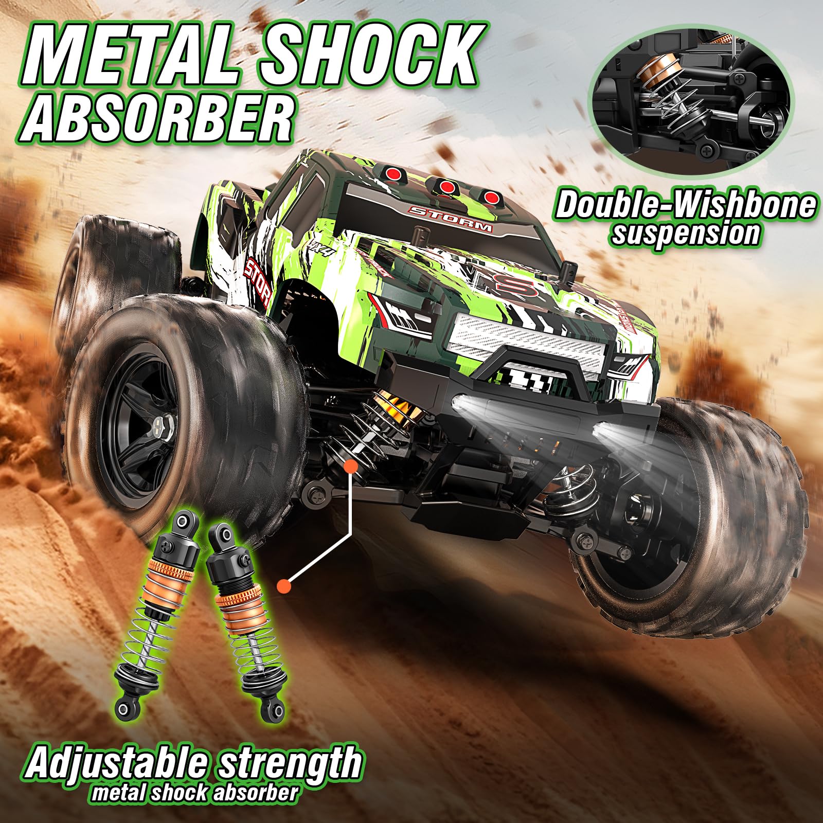 X-TMAGA 1:18 All Terrain RC Car for Adults & Boys (HS18-05), 4WD Off-Road RC Truck High Speed Fast 40+ KPH, 4X4 Waterproof Remote Control Car with 2