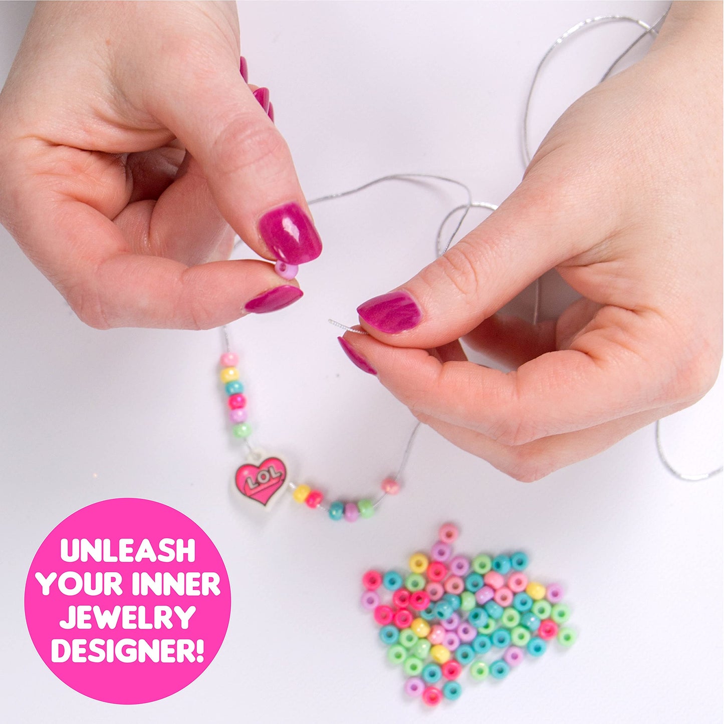 LOL Surprise! DIY Jewelry Making Kit - 700+ Beads, Alphabet, Round, Metallic & More