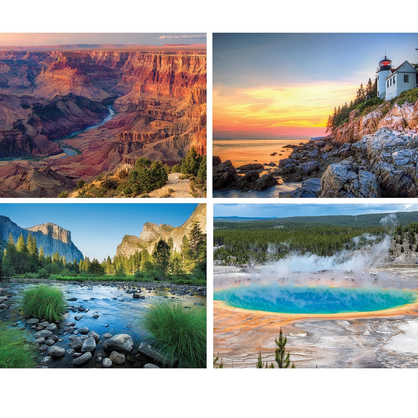 Bits and Pieces - 4-in-1 Multi-Pack - 1000 Piece Jigsaw Puzzles for Adults - 1000 pc 'America The Beautiful' National Parks Puzzle Set Bundle - 20" x