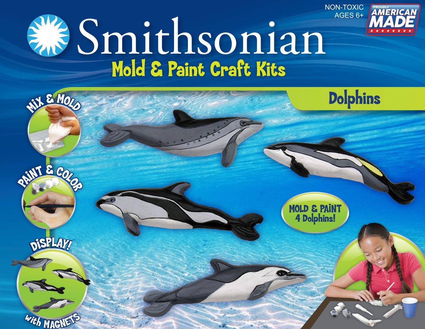 Smithsonian Dolphins PerfectCast Cast, Paint, Display and Learn Craft Kit