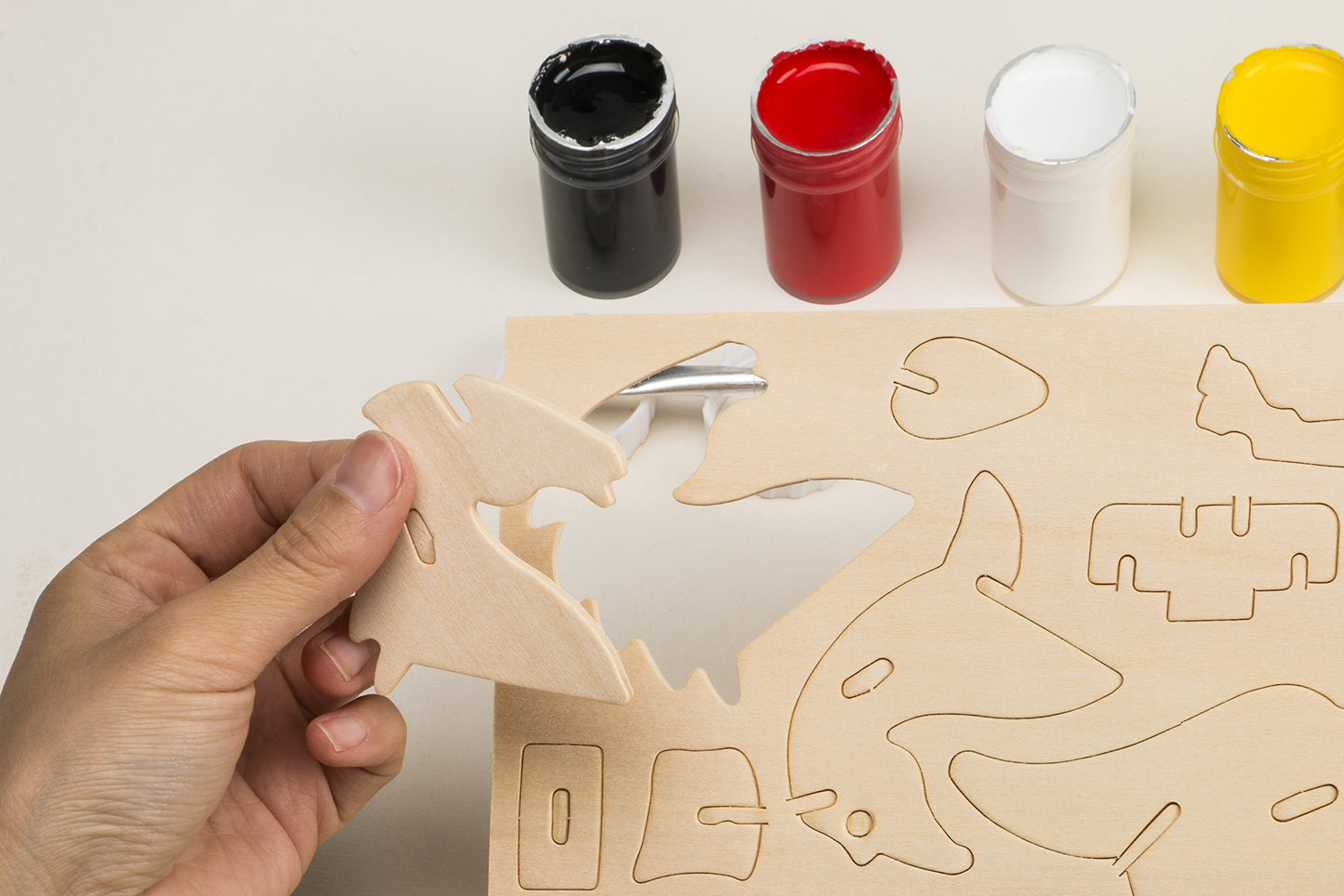 Hands Craft DIY Wooden Puzzle with Paint Kit (T-Rex)