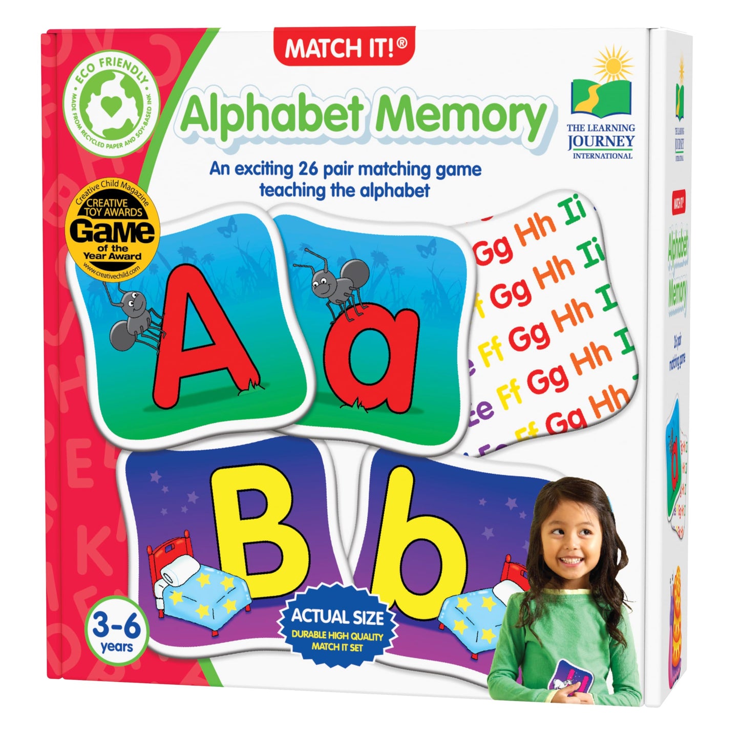 The Learning Journey: Match It! Memory - Alphabet - Capital and Lowercase Letter Matching Game with 26 Matching Pairs - Memory Games for Kids 3 and Up