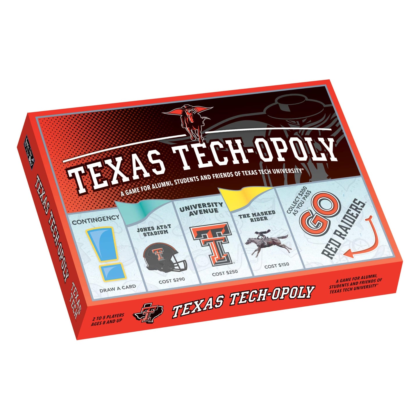 Late for The Sky Texas Tech-Opoly Board Game - Official University Campus Edition, Family Party Strategy Board Game for Adults and Kids, 2-6 Players