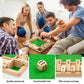 Ropoda Wooden Shut The Box Game (2-4 Players) - Large 4 Sided Board, 8 Dice, Rules - Amusing Addition Game for Kids & Adults, 12 Inch