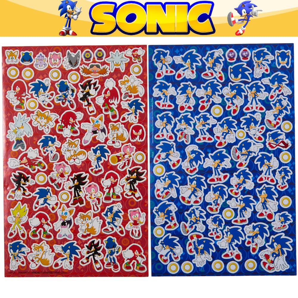 Sonic The Hedgehog Kids Coloring Art and Sticker Set, 30 Pcs. School & Craft Supplies with Pencil Case