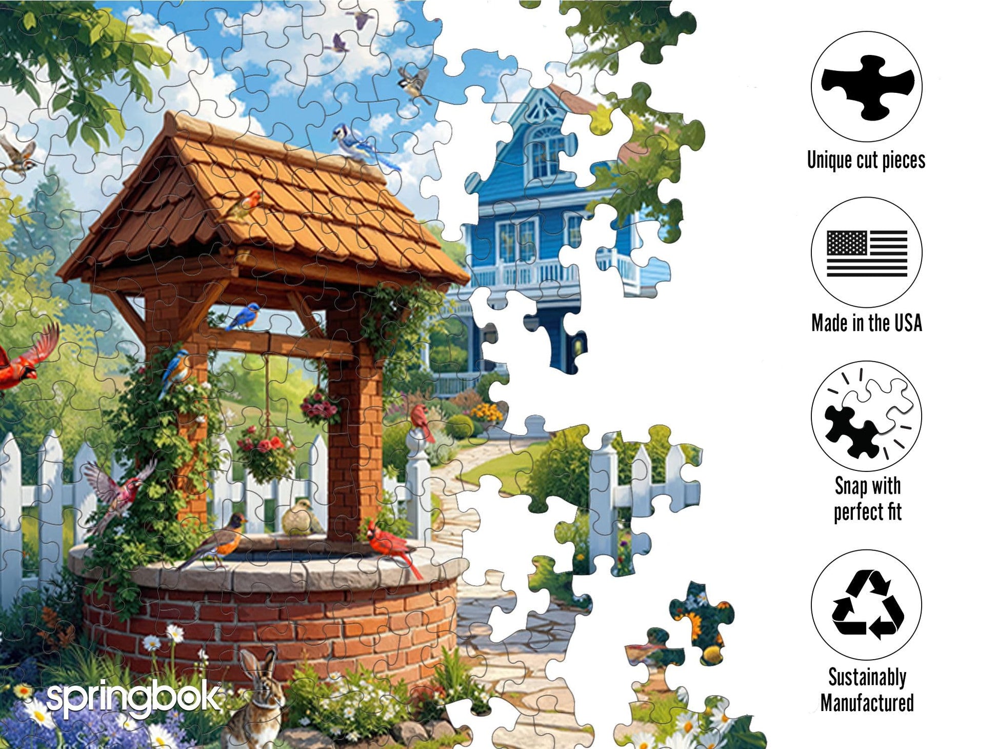 Springbok Wishing Well Garden 1000 Piece Jigsaw Puzzle for Adults