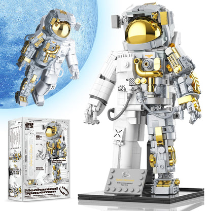 FarBlocked Space Astronaut Building Block for Boy 12+, Astronaut Building Block Set Flexible Space Explorer Toy with Display Stand, Cool Spaceman