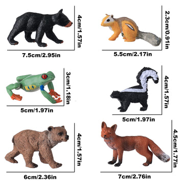 JOKFEICE Small Animal Figures for Kids, 16PCS Realistic Forest Animals Baby Figurines, Woodland Creatures Figurines, Educational Toys for Science