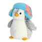 Aurora Festive Pompom Penguin Pom Pom Rainbow Trapper Stuffed Animal - Vibrant Companions - Endless Fun - Gray 9 Inches