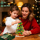 Christmas Tree with LED Light Building Blocks, Compatible with Lego Christmas Ornaments Set for Tabletop Home, Wreath Snowflake Xmas Decoration