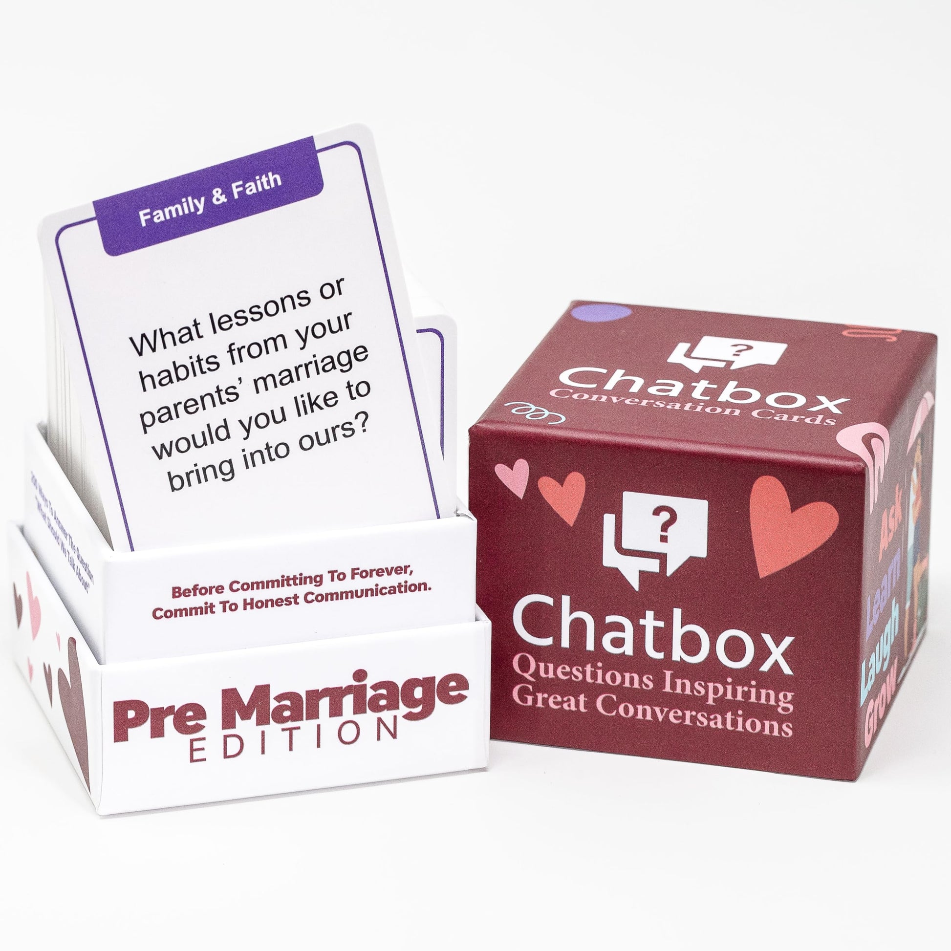 Chatbox Pre Marriage Edition Conversation Card Game for Couples, Meaningful Questions to Build Communication and Trust Before Marriage, Couples Card