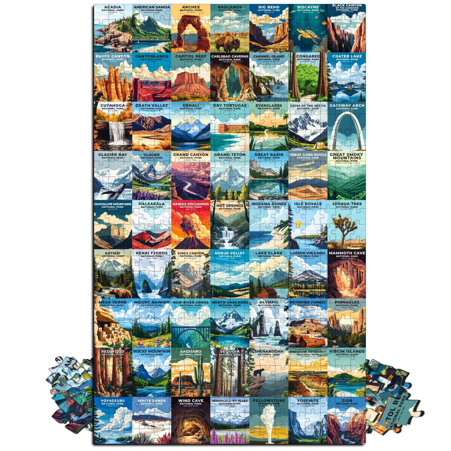 Jigsaw Puzzles for Adults 500 Pieces - Challenging Colorful and Unique with Large Poster - Letters on Back - AI Art - Rompecabezas para Adultos