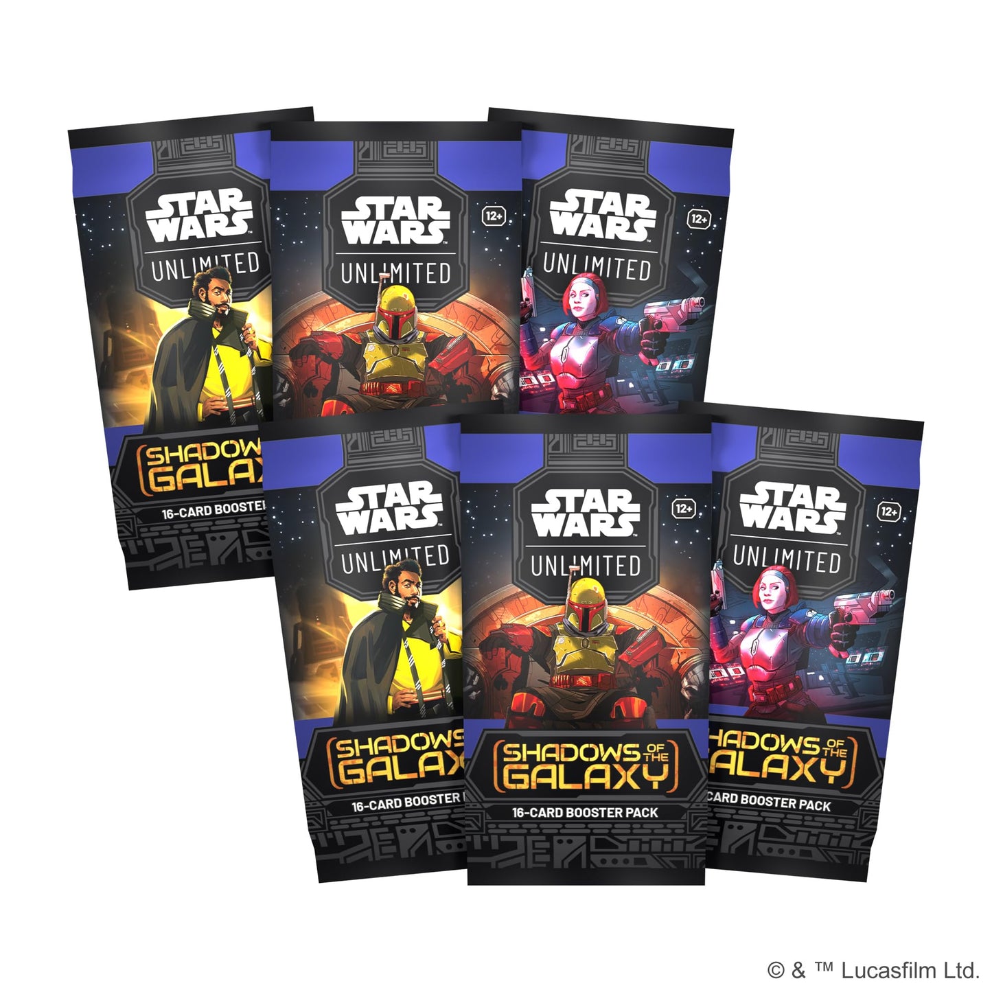 Star Wars: Unlimited TCG Shadows of The Galaxy PRERELEASE Box - Launch Your Galactic Journey! Includes 6 Booster Packs, Ages 12+, 2+ Players, 20