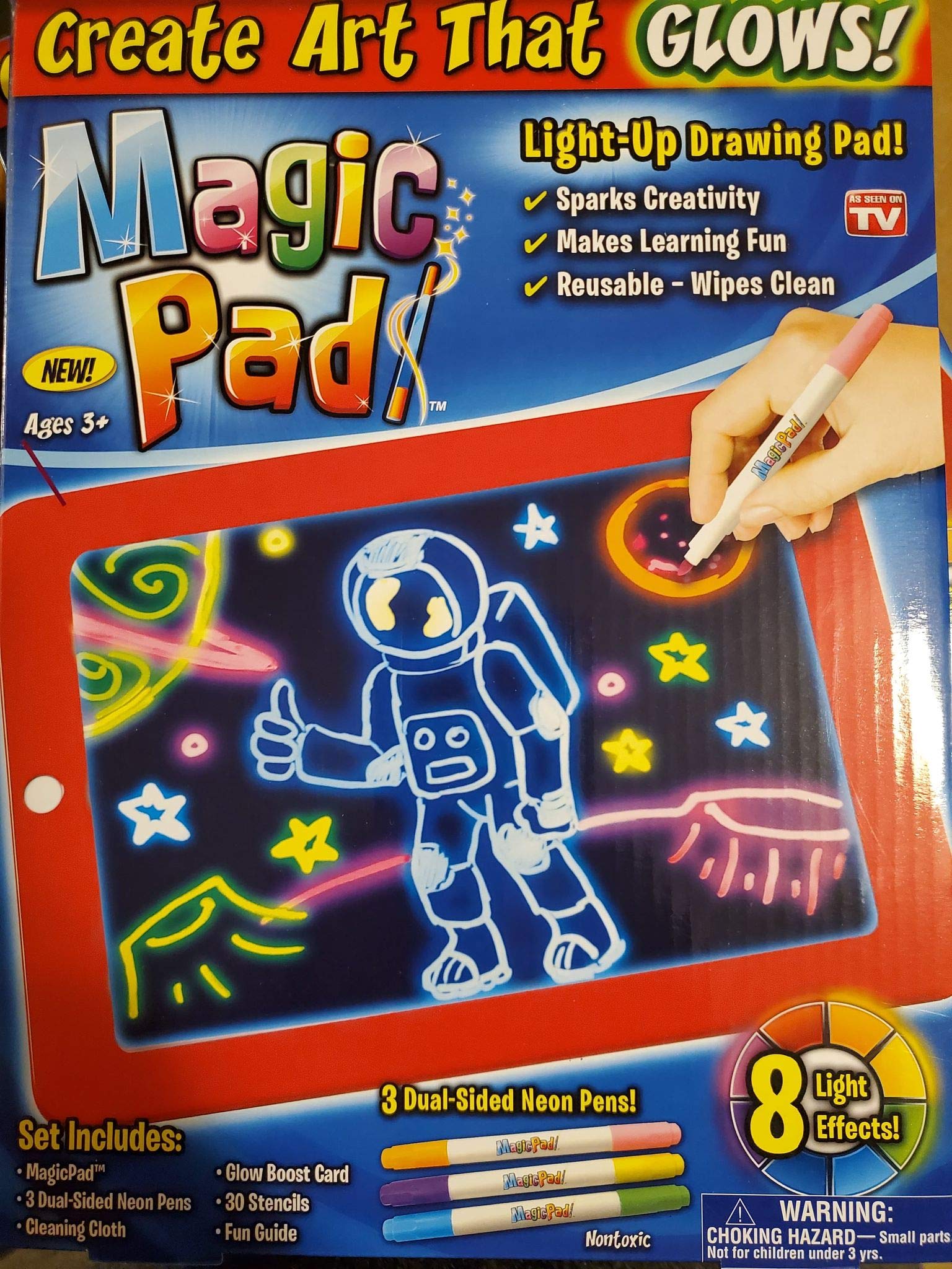 Ontel Bonus Magic Pad Deluxe Light Up LED Drawing Tablet with Extras - Includes 4 Dual Side Markets, Dry Eraser, Glow Boost Card, Fun Guide, 42