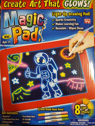 Ontel Bonus Magic Pad Deluxe Light Up LED Drawing Tablet with Extras - Includes 4 Dual Side Markets, Dry Eraser, Glow Boost Card, Fun Guide, 42