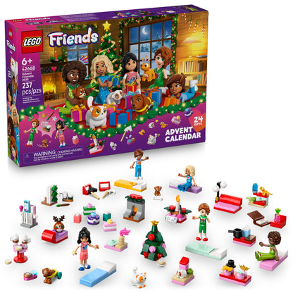 LEGO Friends Advent Calendar 2025 Building Toy - Holiday Countdown Set for Girls & Boys, Ages 6+ - 24 Buildable Surprises, 5 Minidolls & 5 Pets - Kids
