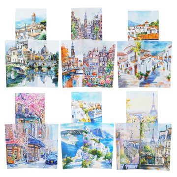 AuriicLeaf Travel Scenery PET Sticker Set, 60PCS Large Landscape Scrapbook Supplies for Journaling, DIY Crafts and Planner