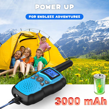 Wishouse Walkie Talkies for Kids Adults Rechargeable 4 Sets with 2 USB Chargers|4X3000mAh Batteries|Lanyards|Family Walky Talky Long Range for Hiking