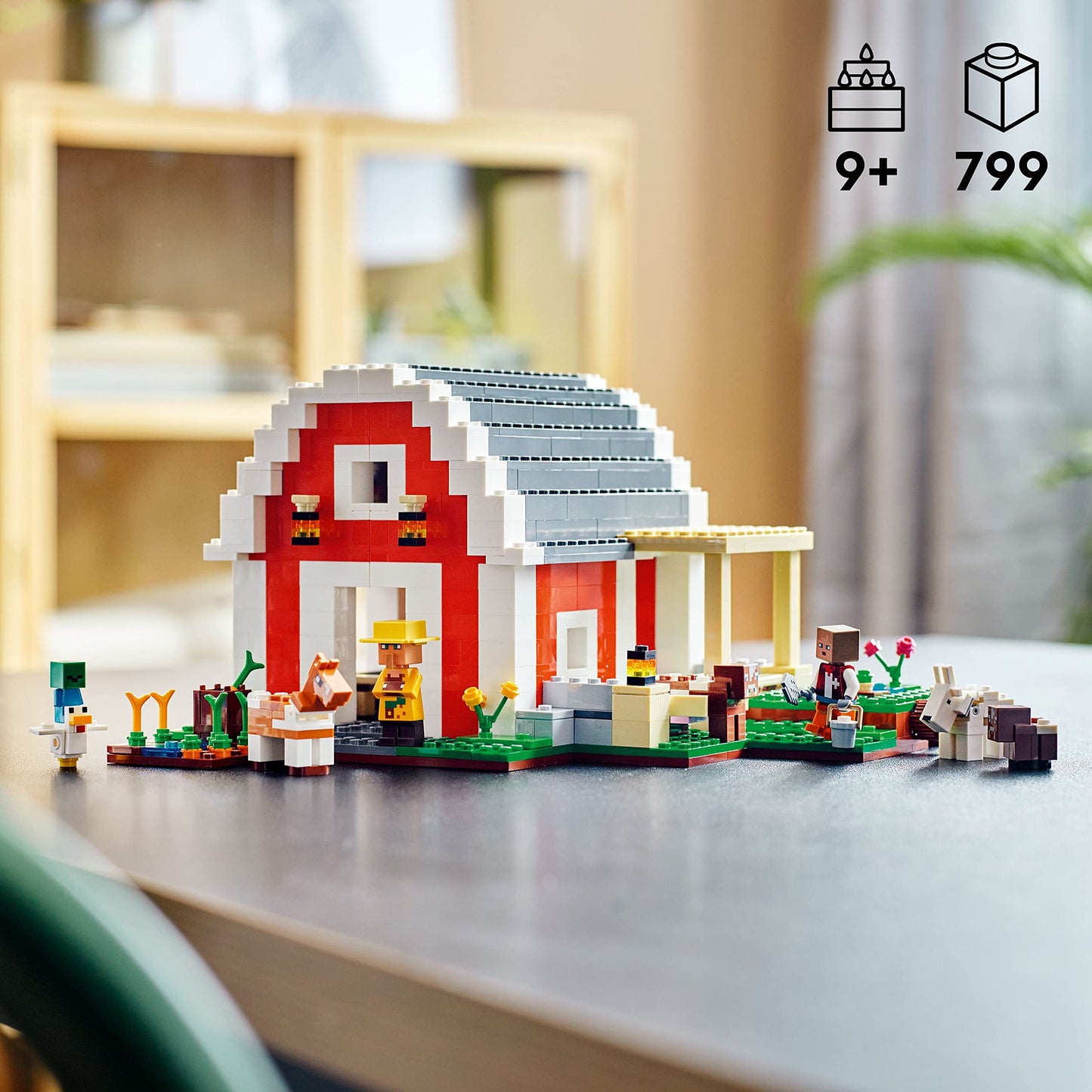 LEGO Minecraft The Red Barn 21187 Building Toy Set for Kids, Girls, and Boys Ages 9+ (799 Pieces)