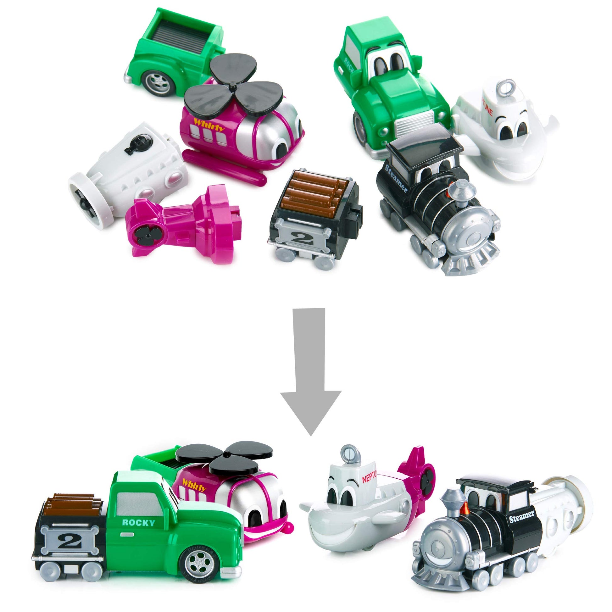 POPULAR PLAYTHINGS Magnetic Vehicles for Toddlers 1-3, Mix or Match Car Toys, Set of 4 Gift for Kids - Vehicles Junior 2