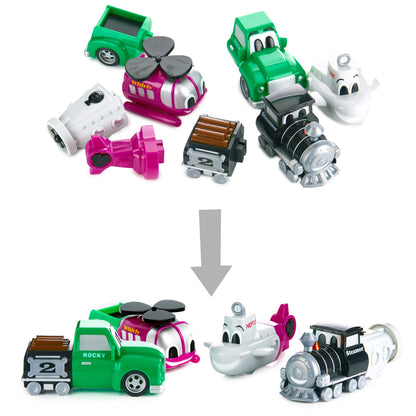 POPULAR PLAYTHINGS Magnetic Vehicles for Toddlers 1-3, Mix or Match Car Toys, Set of 4 Gift for Kids - Vehicles Junior 2