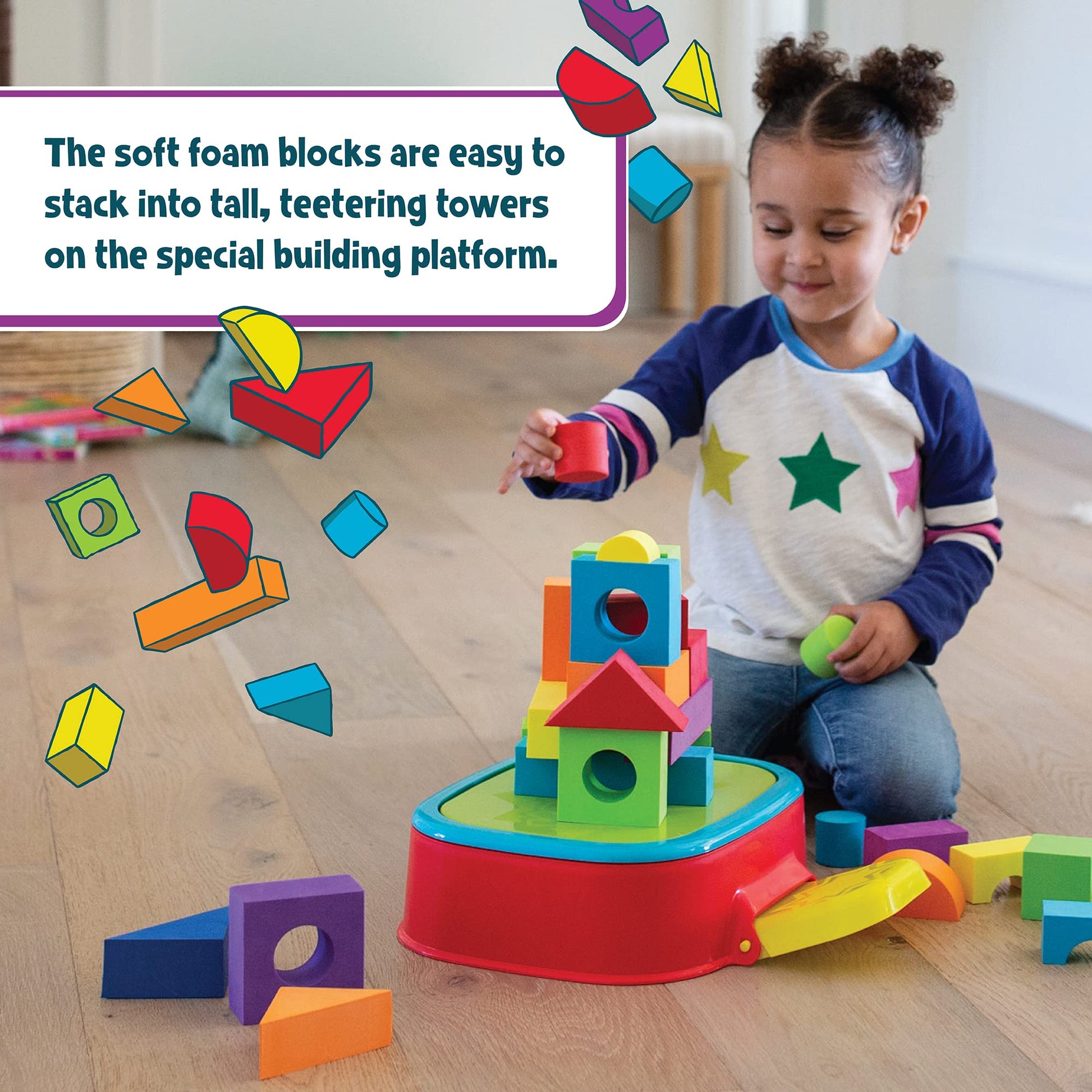 MindWare KaBlocks Blast, Includes 30 Foam Blocks, 2 Launch Blocks, Building Platform & Kaboom Launch Pad - Ages 3+