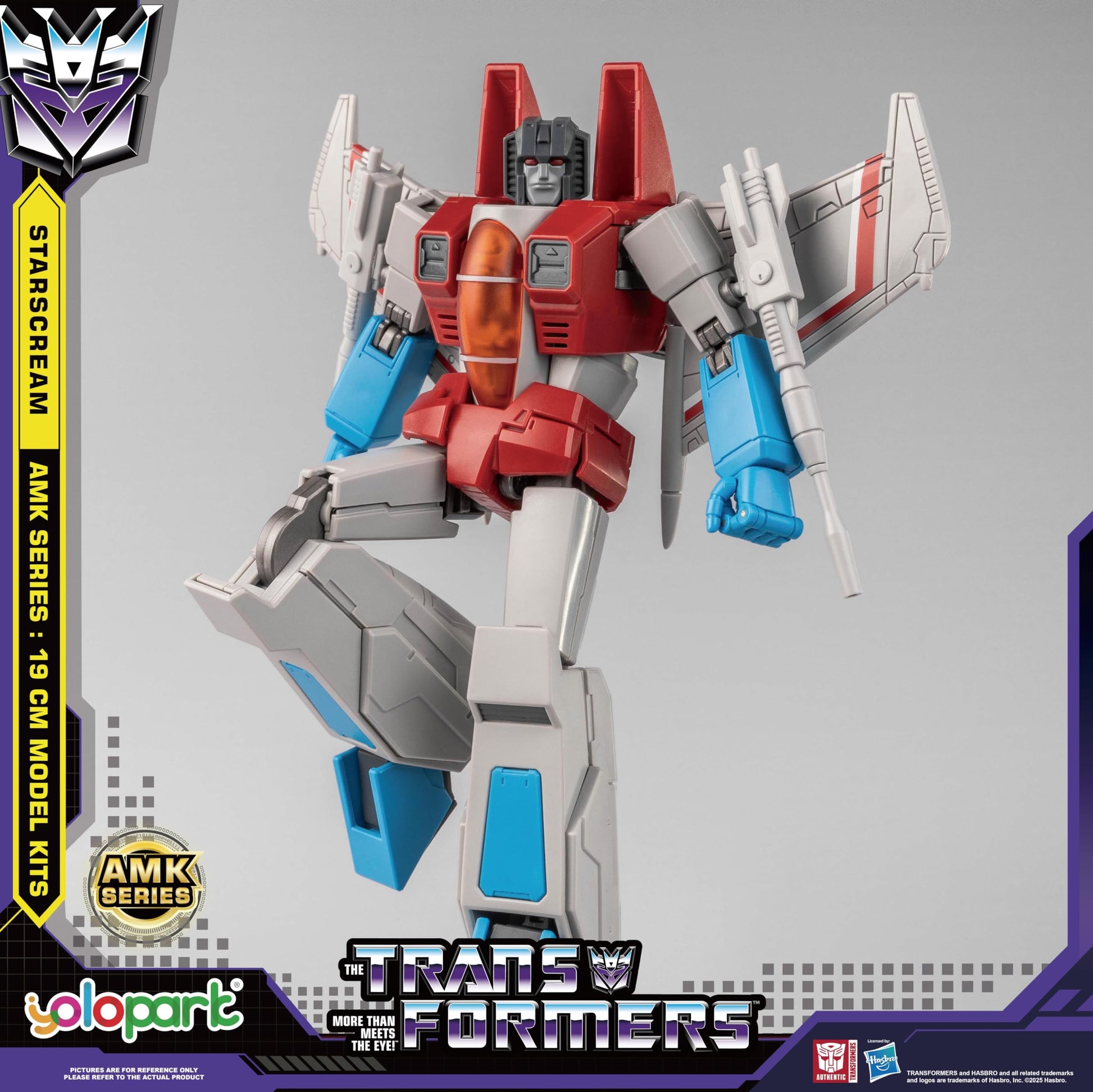 YOLOPARK Starscream Transformer Toys,AMK Series Transformers G1 Action Figures,7.48 Inch Highly Articulated Transformers Decepticon Toys for Adults