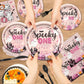 Yavxzvbw 144Pcs Spooky One Birthday Decorations Girl Pink Halloween Plates and Napkins Halloween 1st Birthday Party Decorations for Halloween Birthday