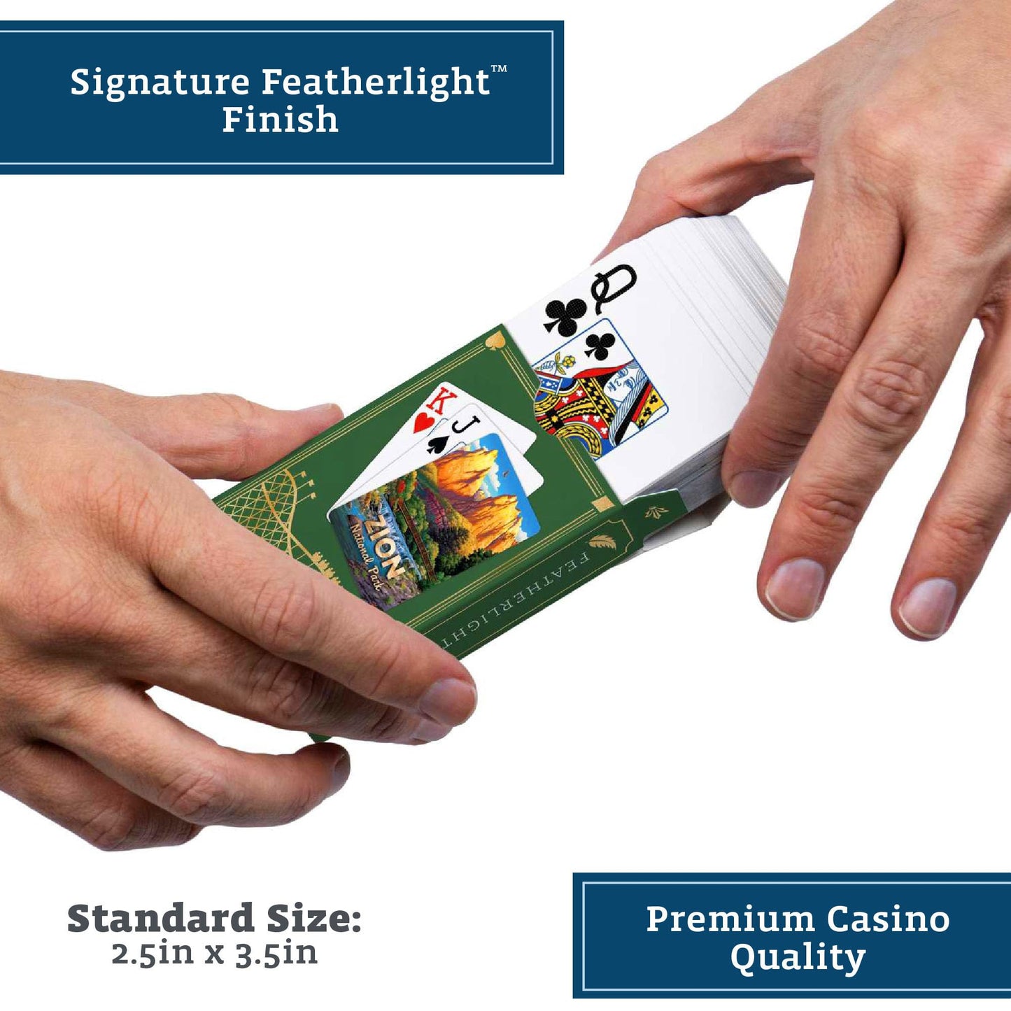 Boardwalk Puzzles Premium Featherlight Unique Playing Cards, Fun Themed Deck for Home and Travel | Zion National Park